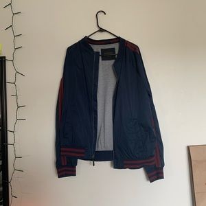 Navy Blue Vintage Bomber Jacket